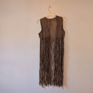 Fringed suede vest